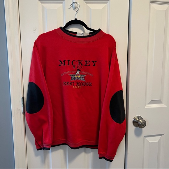 Disney Other - Vintage Mickey & Co. Disney Mickey Mouse Crew Neck Sweatshirt with Elbow Patches